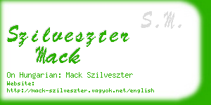 szilveszter mack business card